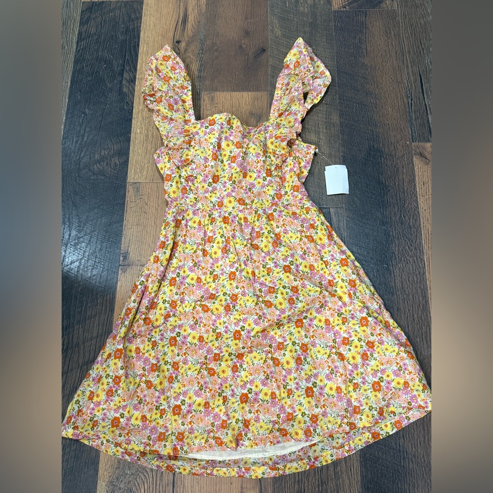 Lost + Wander Yellow Floral Ruffle Sundress - Picture 4 of 4